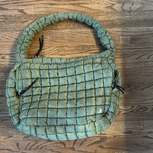 Free People Green Quilted Hobo Bag